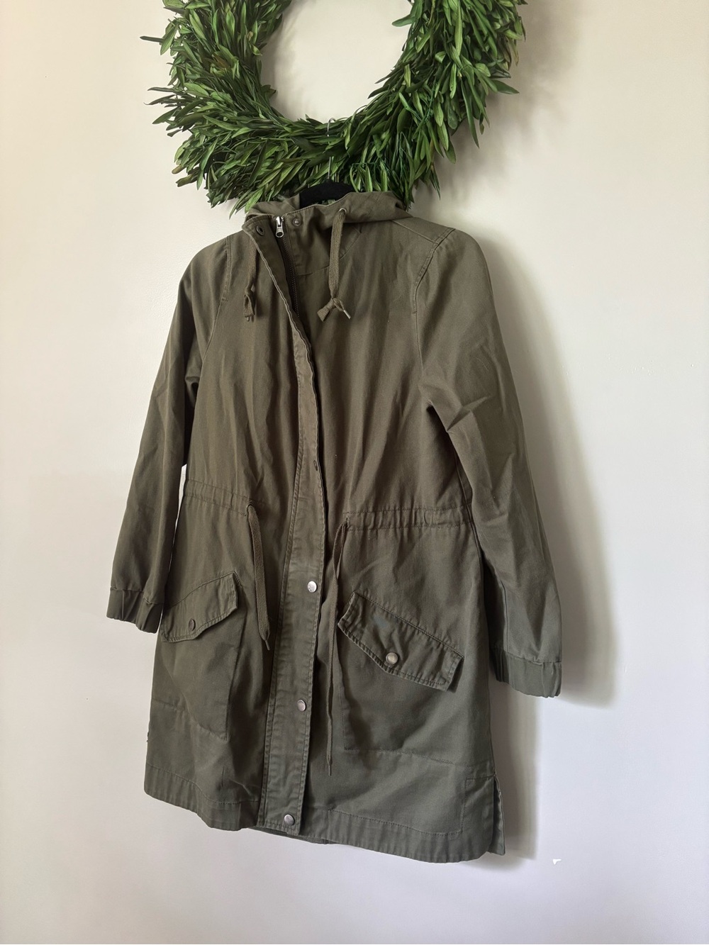 Marshalls Olive Green Hooded Utility Anorak